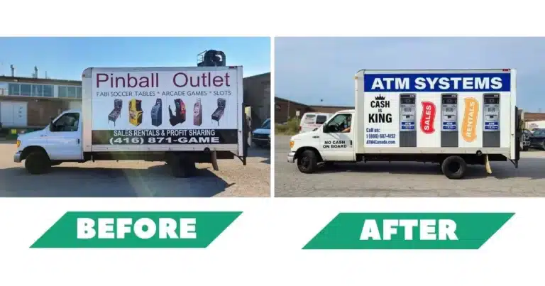 ATM Systems Box Truck Partial Wrap - Before and After
