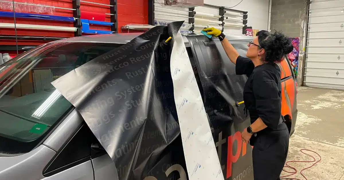 Dodge Caravan Commercial Vehicle Wrap for Paint Pro - Installation Process