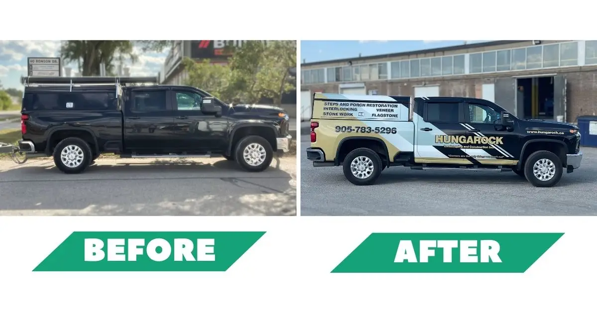 Hungarock Chevy Silverado Full Vinyl Wrap - Before and After