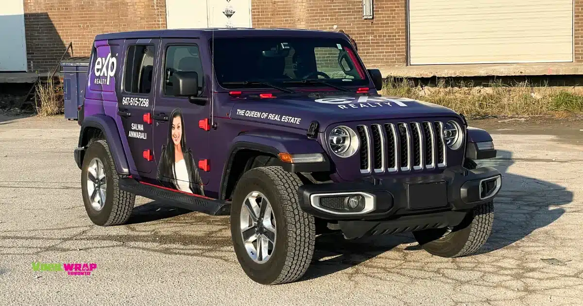 Jeep Wrangler - Full Custom Vinyl Wrap by Vinyl Wrap Toronto for Salwa Anwarali - After - Side Angle View