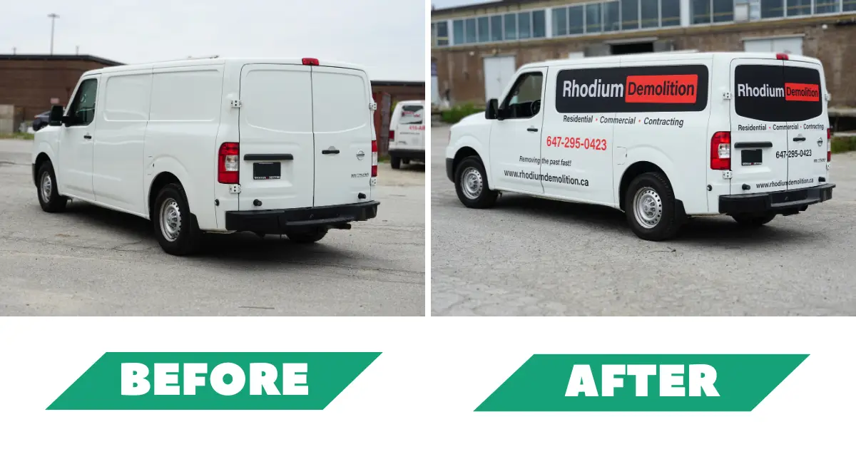 Nissan NV2500 Partial Van Wrap - Before and After - Vinyl Wrap Toronto