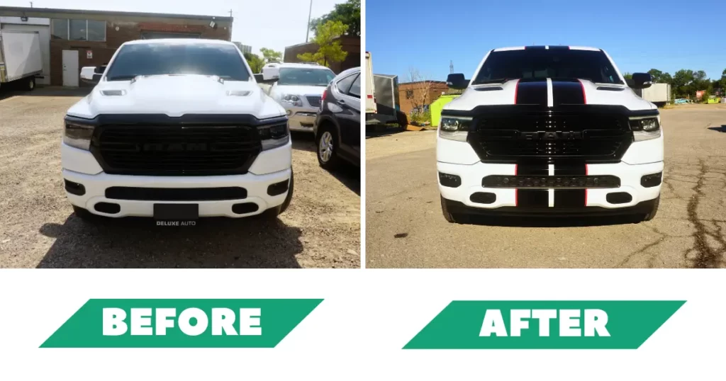 RAM 1500 Vinyl Stripes and Decals - Vinyl Wrap Toronto - Before and After