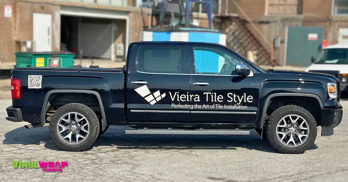 Custom GMC Sierra Truck Decals for Vieira Tile Style - After - Side View