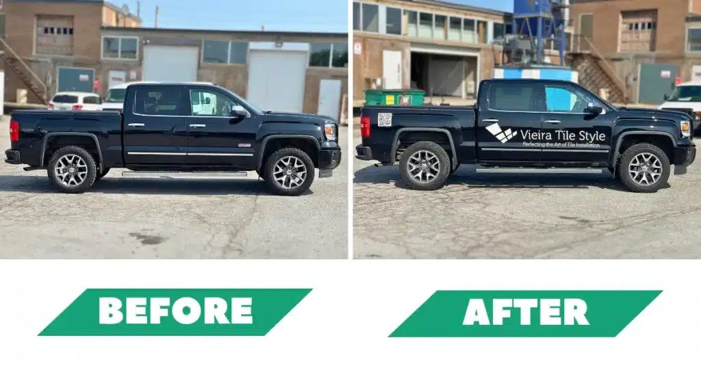 GMC Sierra Truck Decals for Vieira Tile Style - Before and After