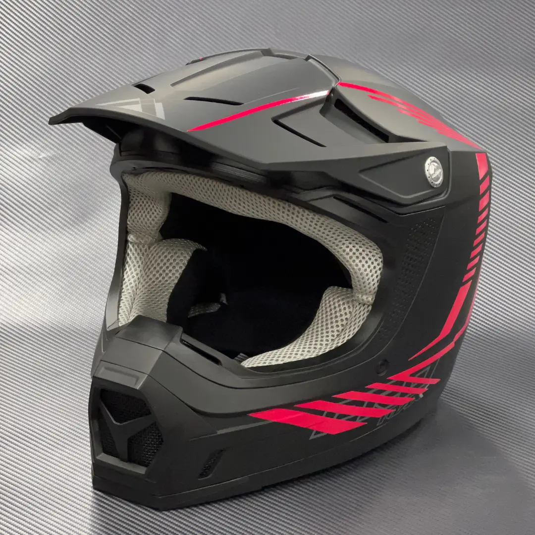 Partial wrap on a motocross helmet