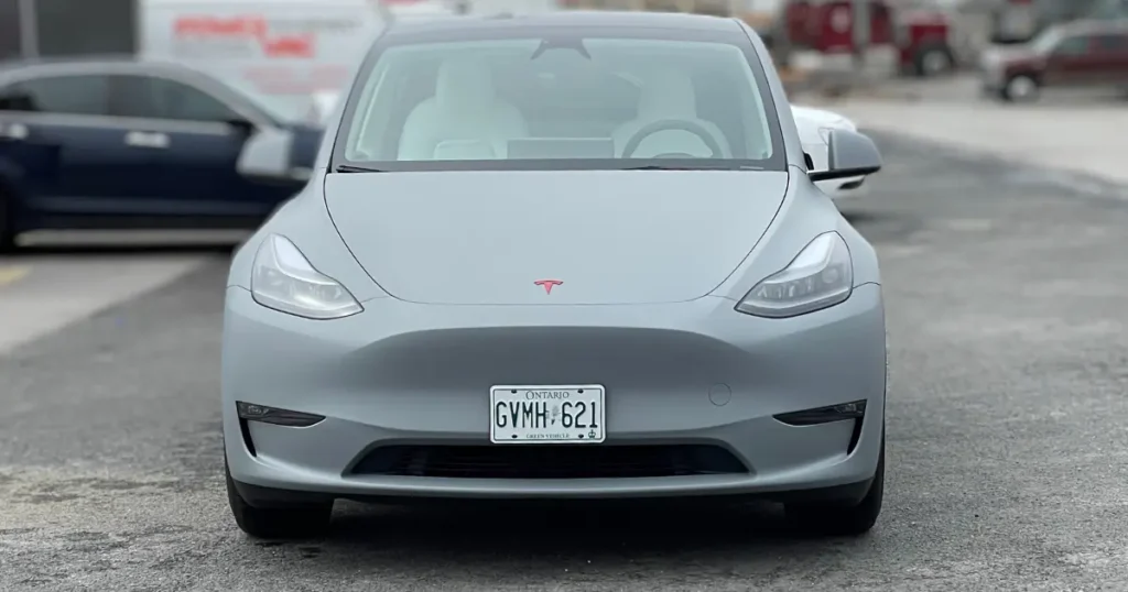 Matte Gray tesla wrap