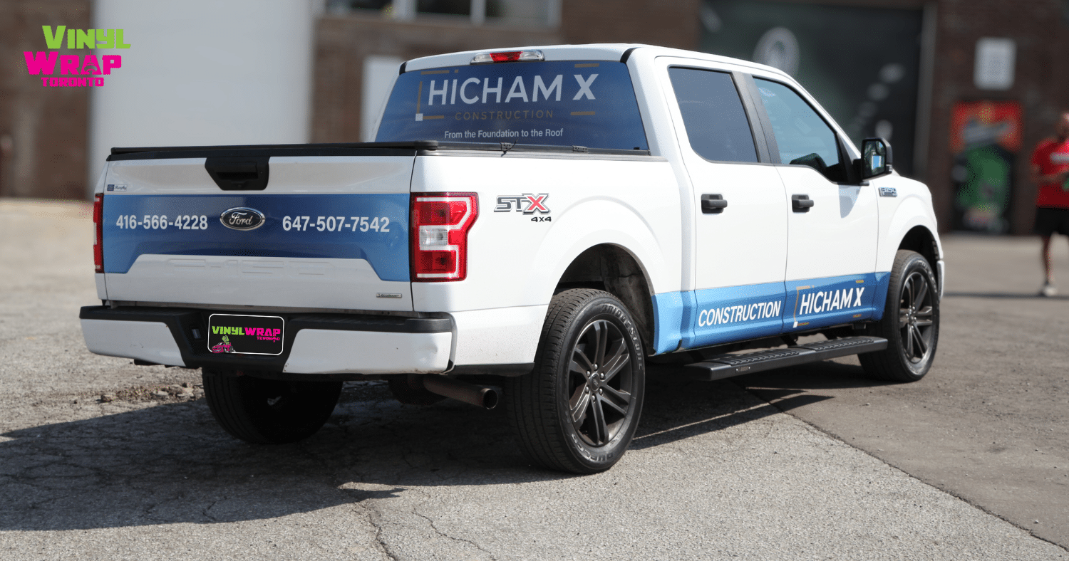 HichamX Construction Ford F150 Partial Wrap Vinyl Wrap Toronto Passenger's Side Rear
