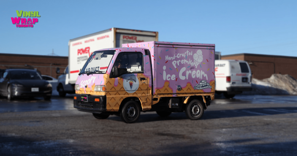 Subaru Sambar Full Commercial Vehicle Wrap Vinyl Wrap Toronto Driver's Side Front