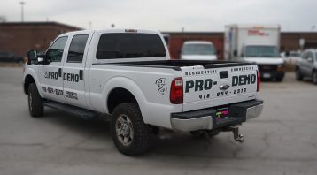 Ford F-250 Commercial Truck Decals and Lettering - VinylWrapToronto.com - Vehicle Wrap in Toronto - Avery Dennison - After - Back Side - custom decals and lettering