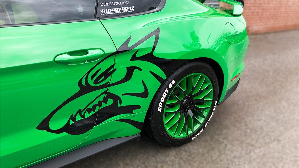 Ford Mustang Wrap Coyote 2019 Decals side vinyl wrap Toronto - racing stripes, car outline, personal car wrap, GTA - Vehicle Wrap Cost