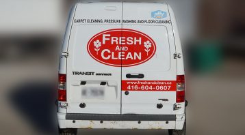 Ford Transit - Fresh & Clean - Fleet Lettering & Decals - VinylWrapToronto.com - Avery Dennison - Back - van vinyl wrap