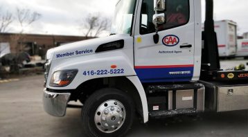 Hino 258 - 2019 - decals - CAA - Side - after - Vinyl Wrap Toronto - Vehicle Wrap in Etobicoke - Truck Wrap - Truck decals in GTA