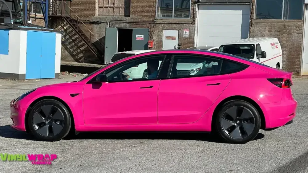 Tesla Model 3 2023 - Colour Change - Pink Colour - After