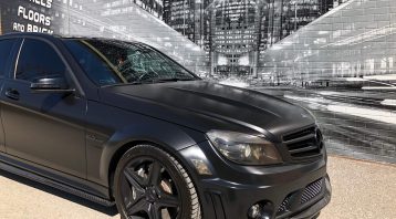 Vinyl Wrap Toronto Mercedes-Benz C63 AMG 2016 Avery Dennison Black Car Full Passenger After - 3M Vinyl Wrap Price